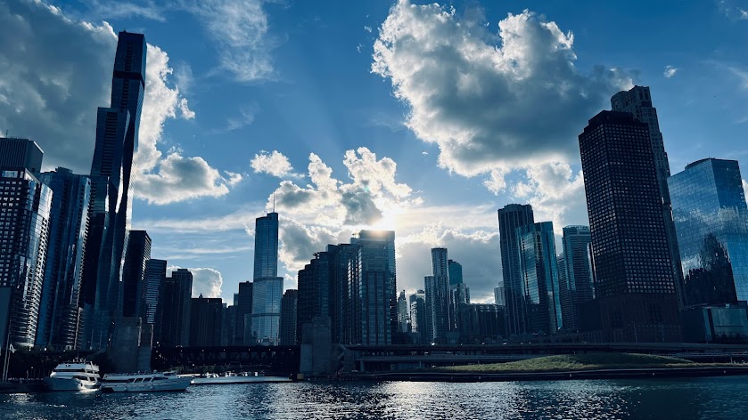 The Evening Settling in over Chicago