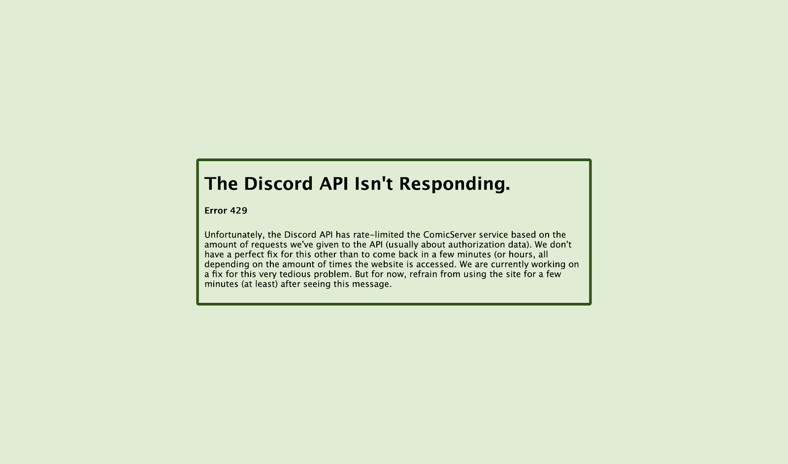 ComicServer: Error 429 [Resolved]